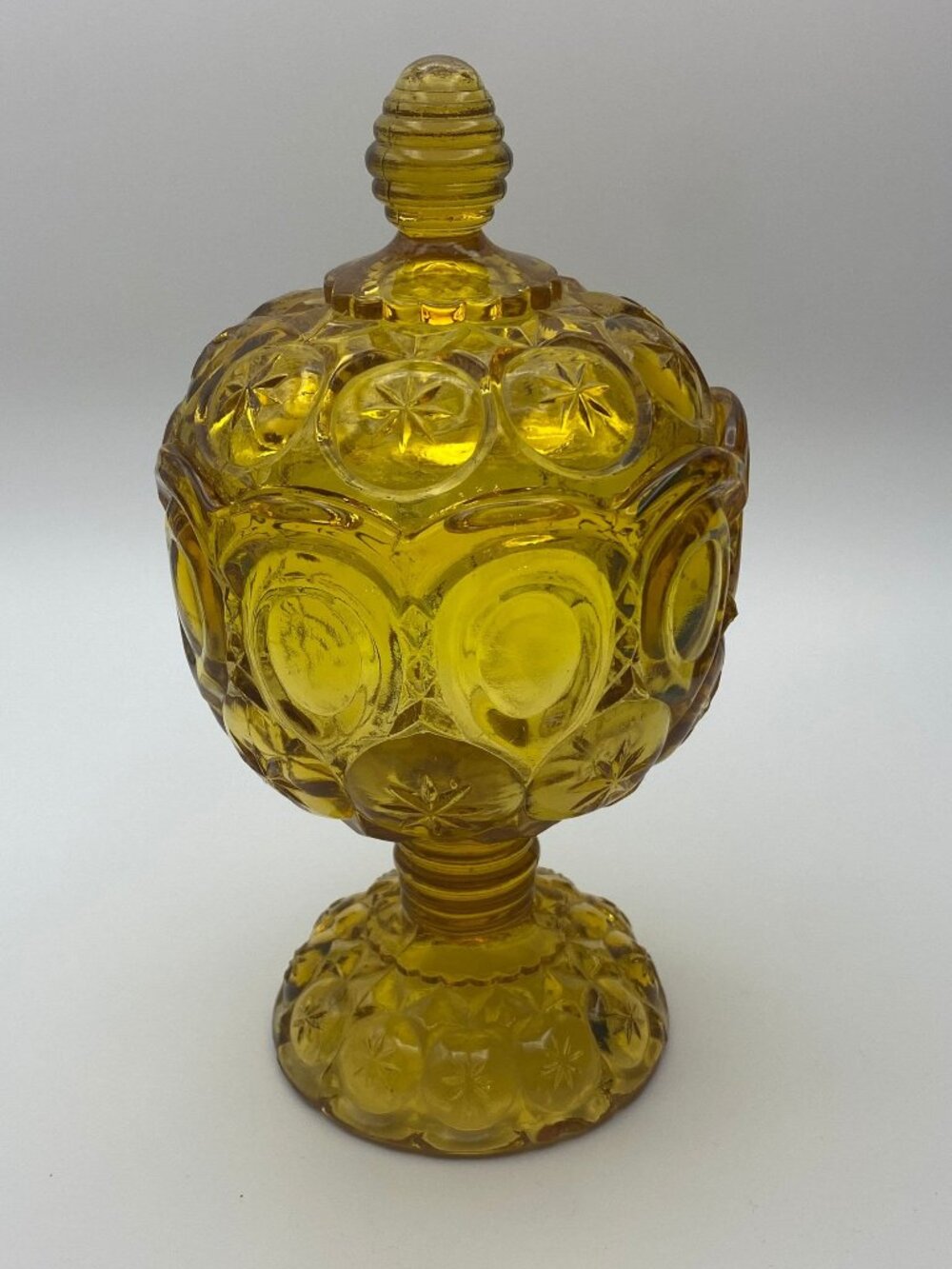 Kanawa Moon N Stars Lidded Candy Jar Amber